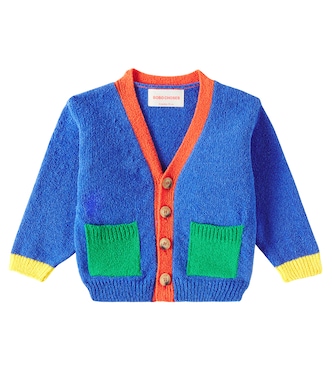 Baby colorblocked cotton-blend terry cardigan | Bobo Choses