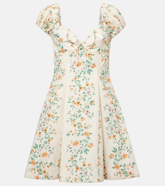 فستان قصير من قطن بوبلين بطبعات ورود Mati | Agua by Agua Bendita