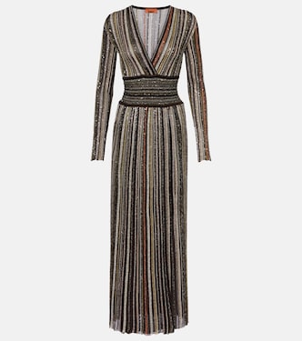Abito lungo a righe con paillettes | Missoni