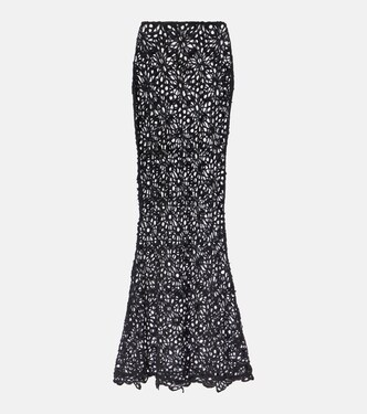 Obie cotton-blend crochet maxi skirt | Norma Kamali