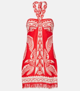 فستان قصير من الكتّان Majestic Coconut Tree | Farm Rio