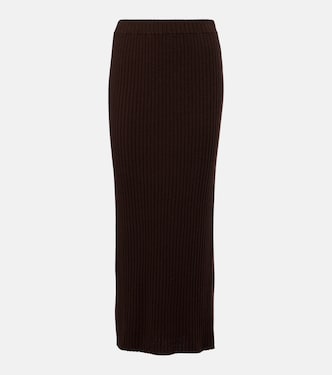 Ribbed-knit cashmere maxi skirt | Jardin des Orangers