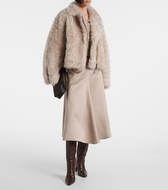 Shearling jacket in beige - Brunello Cucinelli | Mytheresa