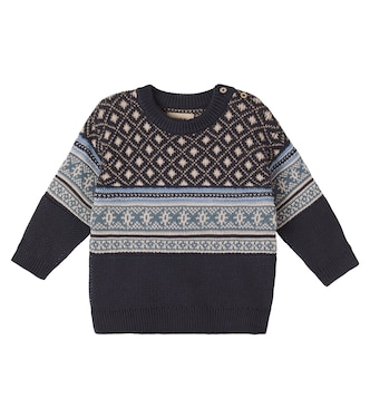 Baby Julius jacquard cotton sweater | Wheat