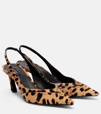 Leopard-print calf hair slingback sandals | Givenchy