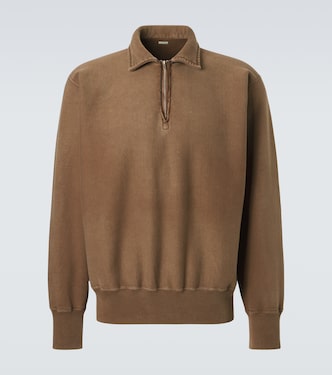 Cotton fleece half-zip sweatshirt | A.Presse