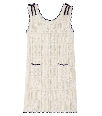 Elina bow-detail crochet cotton dress | Bebe Organic