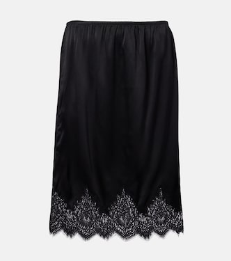 Thea lace-trimmed silk midi skirt | Nili Lotan