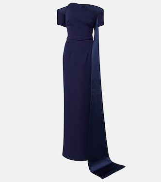 Giorgia off-shoulder crêpe gown | Safiyaa