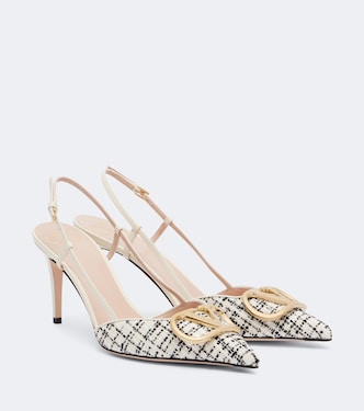VLogo bouclé slingback pumps | Valentino Garavani