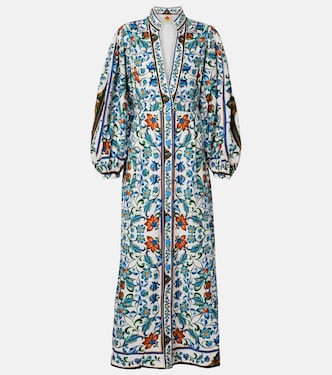 Flora Tile linen-blend maxi dress | Farm Rio