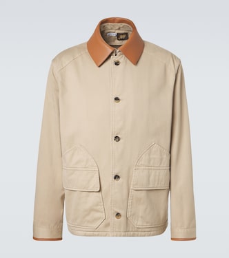 Paula's Ibiza leather-trimmed cotton jacket | Loewe