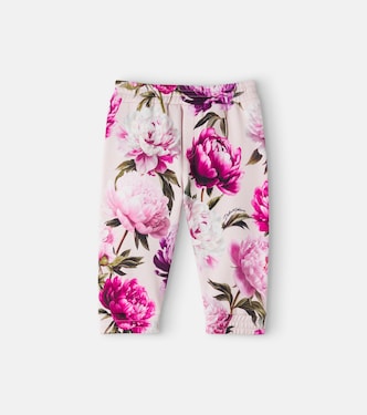 Baby floral cotton jersey sweatpants | Dolce&Gabbana Kids