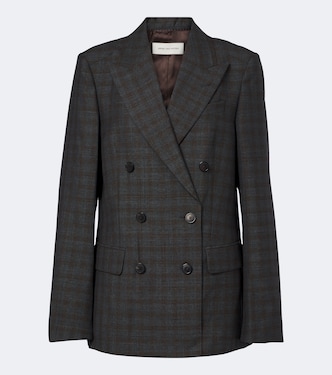 Checked double-breasted wool blazer | Dries Van Noten