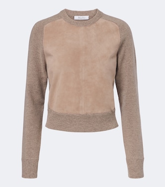 Pullover aus Wolle und Kaschmir mit Veloursleder | Max Mara