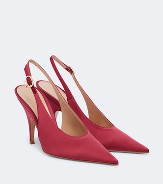 Sofia satin slingback pumps | Gianvito Rossi