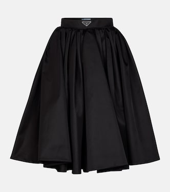 Re-Nylon褶裥中长半身裙 | Prada