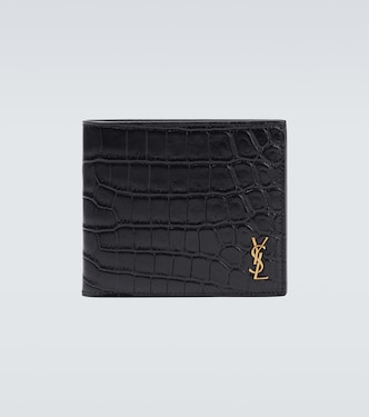 East/West croc-effect bifold wallet | Saint Laurent