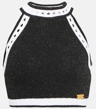 Halterneck wool-blend crop top | Balmain