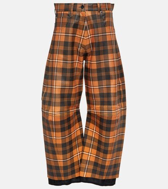 Pantalon ample Anna en cuir à carreaux | Dodo Bar Or