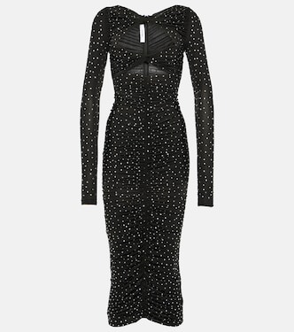 Crystal-embellished cutout jersey midi dress | Alex Perry