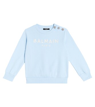 Logo cotton jersey sweatshirt | Balmain Kids