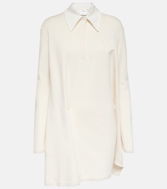 Asymmetric cotton-blend piqué minidress | Courrèges