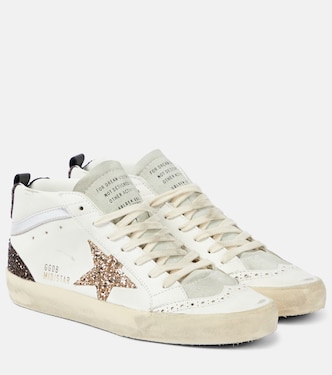 Mid Star glitter leather sneakers | Golden Goose
