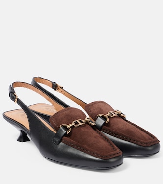35 leather slingback loafer pumps | Tod's