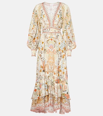 Printed tiered silk maxi dress | Camilla