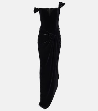 Bustier-Robe aus Samt | Alex Perry