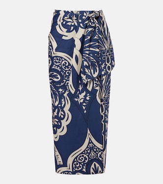 Printed cotton poplin wrap skirt | Johanna Ortiz