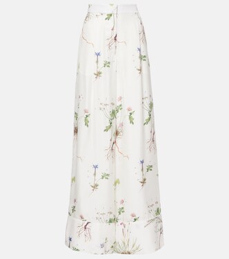 Floral printed silk wide-leg pants | Erdem