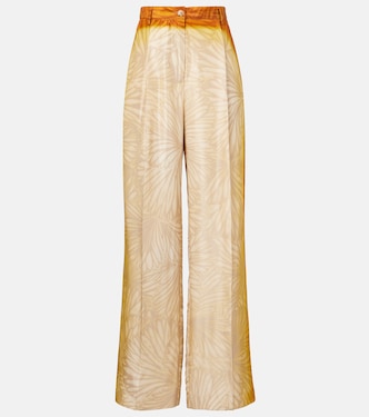 Porters printed silk wide-leg pants | Dries Van Noten