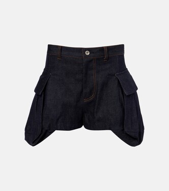 High-Rise Jeansshorts | Sacai