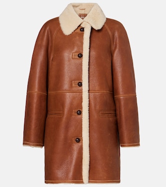 Mantel Berthie aus Leder mit Shearling | Isabel Marant