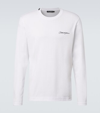 Logo embroidered cotton jersey T-shirt | Dolce&Gabbana