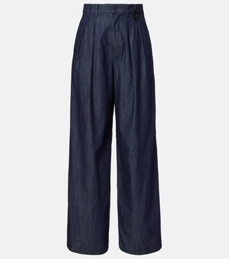 Pantaloni Jerry a gamba larga in chambray con decorazioni | 'S Max Mara