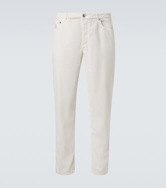 Cotton corduroy straight pants | Brunello Cucinelli