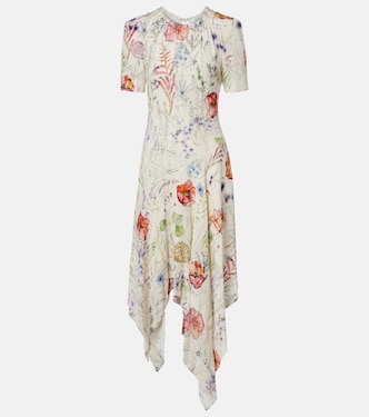 Floral asymmetric midi dress | McQueen