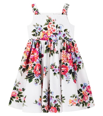 Floral cotton poplin dress | Dolce&Gabbana Kids