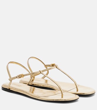 Montecarlo metallic leather thong sandals | Paris Texas