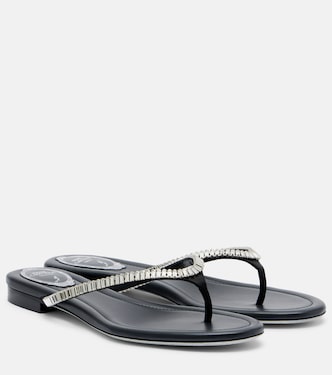 Embellished satin thong sandals | Rene Caovilla