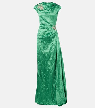 Draped embellished satin gown | Erdem