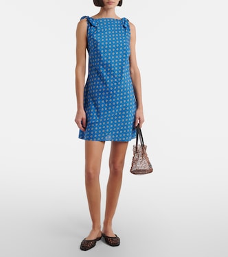 Maltina cotton and silk minidress in blue - Doen | Mytheresa