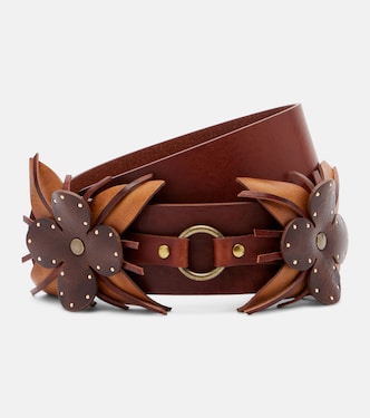 Aska floral-appliqué leather belt | Isabel Marant