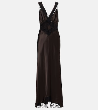 Lace-trimmed silk maxi dress | SIR