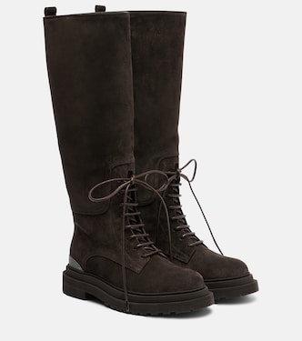 Monili suede lace-up boots  | Brunello Cucinelli