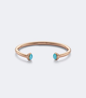 Possession 18kt rose gold cuff bracelet with diamonds and turquoise | Piaget