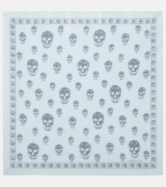 Skull pleated silk scarf | McQueen